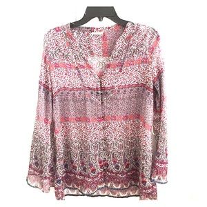 Super light long sleeve button top